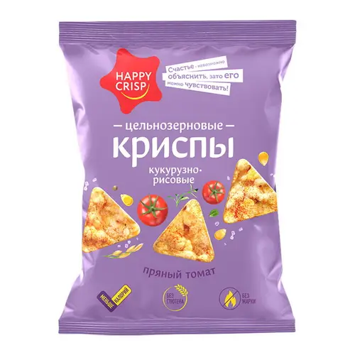 Криспы цельнозерновые "HAPPY CRISP" Пряный томат 50г