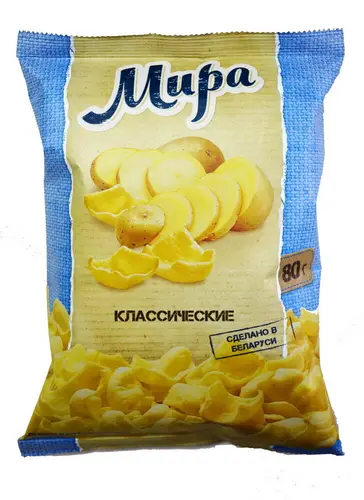 Снеки МИРА картофельные классические вес 80 г