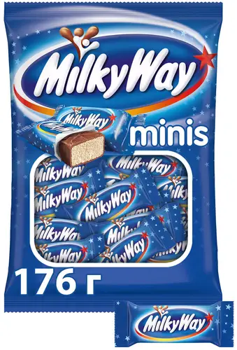 Конфета MILKY WAY minis покрыт.шок. вес 176г Марс РОССИЯ