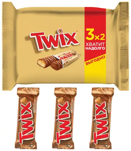 Печенье TWIX мультиупаковка вес 165 г Марс РОССИЯ