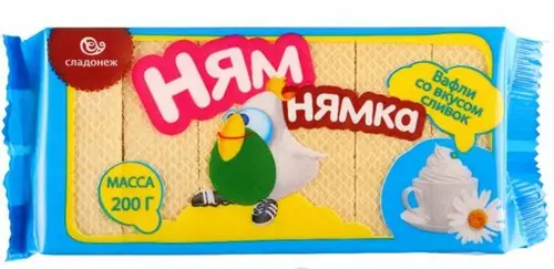 Вафли "Ням-нямка" со вкус.сливок 0.200/24