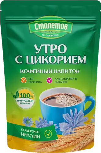 Кофейный напиток "Утро" с цикорием раств. т.м.Столетов вес 100г РБ