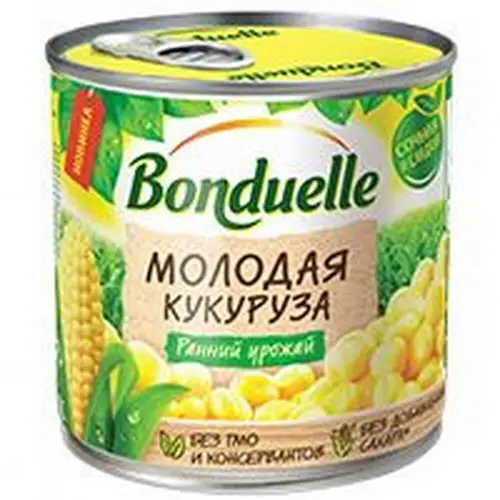 Кукуруза сладкая «Молодая» Bonduelle вес 425мл.