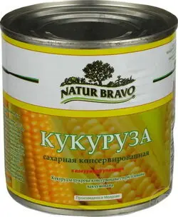 Кукуруза сахарная консерв. NATUR BRAVO easy open ж/б вес 425мл