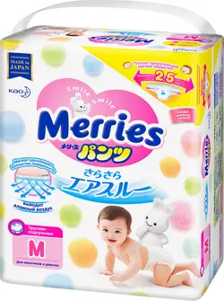 Трусики-подгузники 6-10кг М, Merries (58шт) Merries Mega вес 58