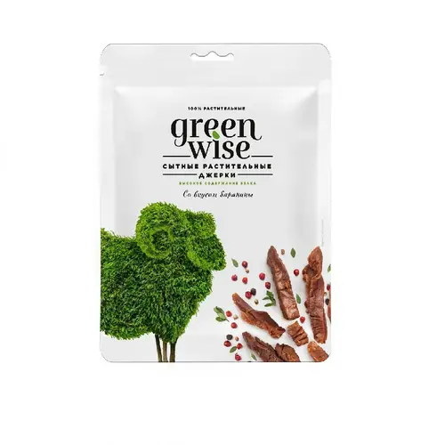 Продукт растит Greenwise со вкусом Баранины вяленый готовый к употреб 36г