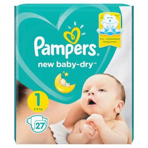 PAMPERS Подгузники New Baby-Dry Newborn (2-5 кг) Упаковка 27