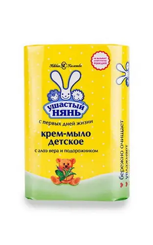 Крем-мыло "Ушастый нянь" с алоэ вера и подорожником 90 г