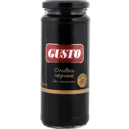 Оливки «Gusto» черные, без косточки, 330 г