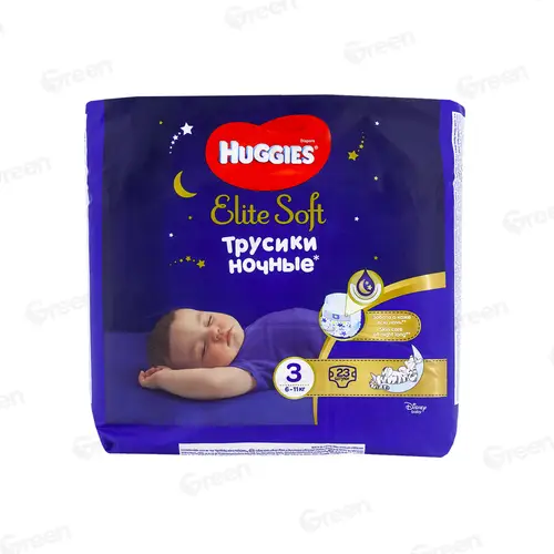 Трусики-подгузники детские одноразовые Huggies Elite Soft Overnites 3 (6-11 кг) 