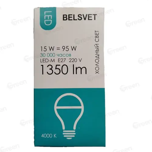 Лампа Белсвет LED-M A65 15W 4000K E27