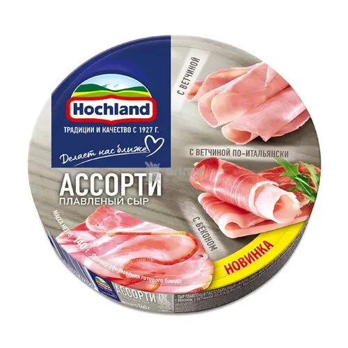 Сыр плавленый Hochland ассорти мясное 50%, 140г