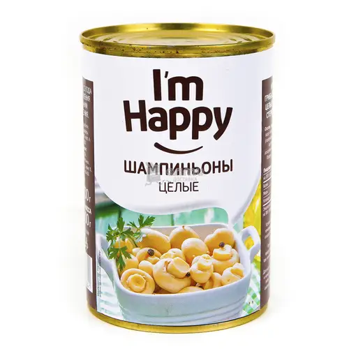 Шампиньоны консервированные I'm Happy целые, 425мл