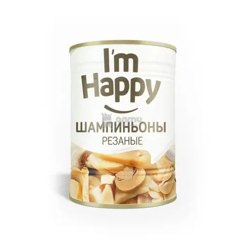 Шампиньоны консервированные резаные I'm happy, 425мл