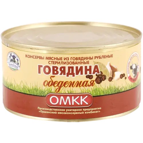 Консервы мясные «ОМКК» говядина обеденная, 325 г