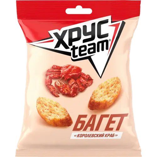 Сухарики «Хрусteam» багет, со вкусом королевского краба, 60 г