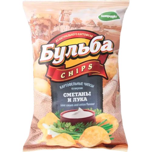 Чипсы картофельные «Бульба Chips» со вкусом сметаны и лука 75 г