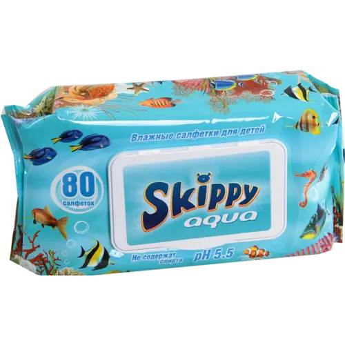 Влажные салфетки «Skippy» Aqua, 80 шт