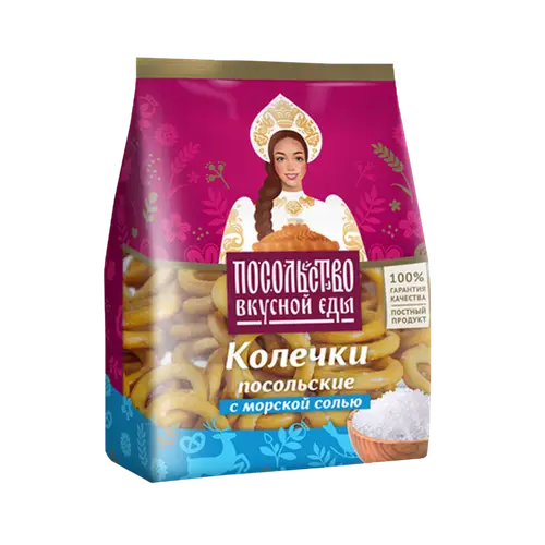 Колечки «Посольство вкусной еды» Посольские с морской солью, 130 г