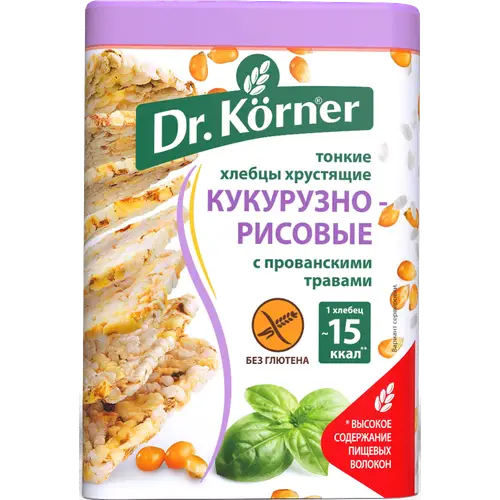 Хлебцы кукурузно-рисовые «Dr.Korner»  с прованскими травами, 100 г