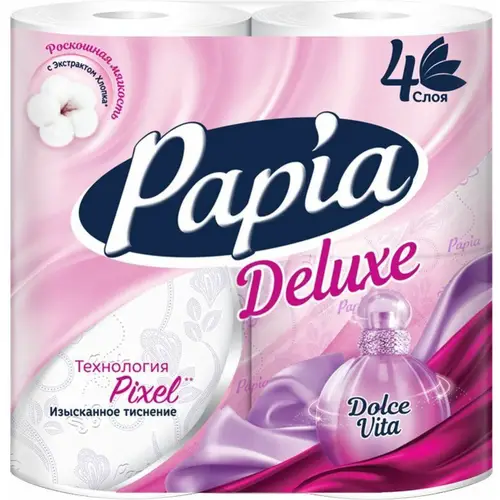 Туалетная бумага «Papia» Deluxe, 4 рулона