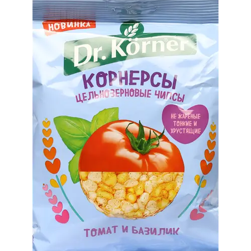 Чипсы цельнозерновые «Dr.Korner» с томатом и базиликом, 50 г