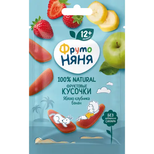 Фруктовые кусочки «Фруто Няня» яблоко, клубника, банан, 15 г