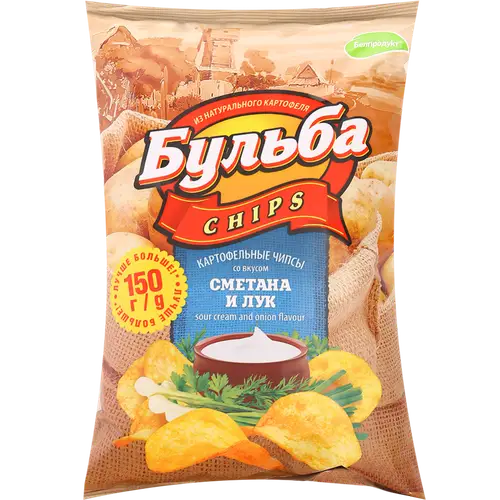 Чипсы «Бульба Chips» со вкусом сметаны и лука, 150 г