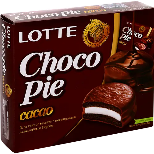 Печенье глазированное «Choco Pie» Lotte, какао, 336 г