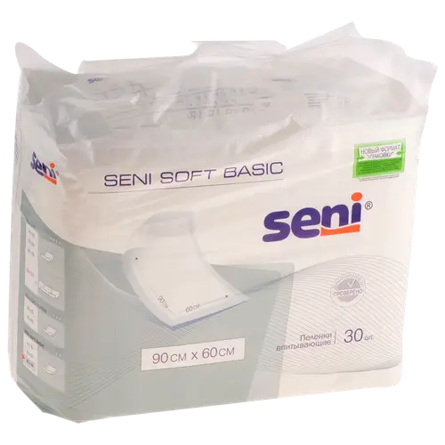 Пеленки впитывающие «Seni» Soft Basic, 30 шт, 90х60 см