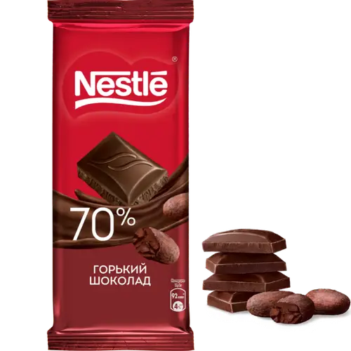 Шоколад «Nestle» горький, 70% какао, 82 г