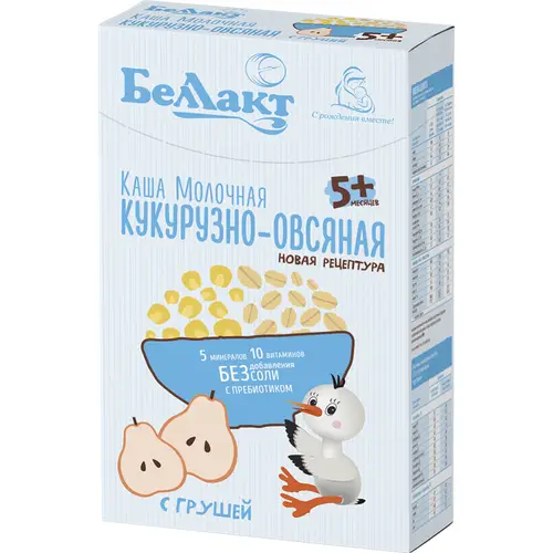 Каша сухая молочная «Беллакт» кукурузно-овсяная, с грушей, 250 г