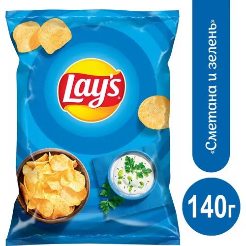 Чипсы «Lay's» сметана и зелень, 140 г