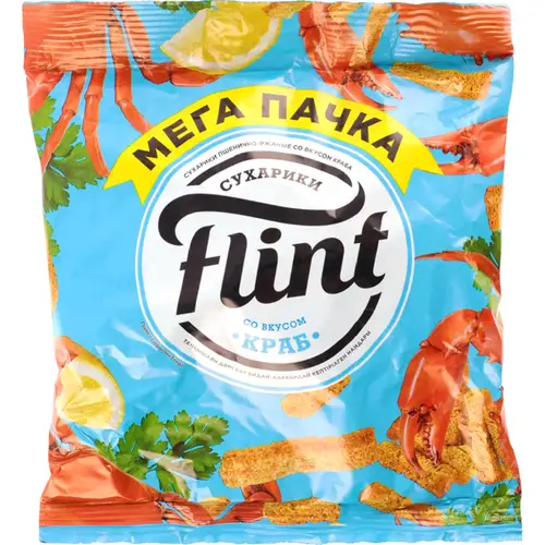 Сухарики пшенично-ржаные «Flint» со вкусом краба, 100 г