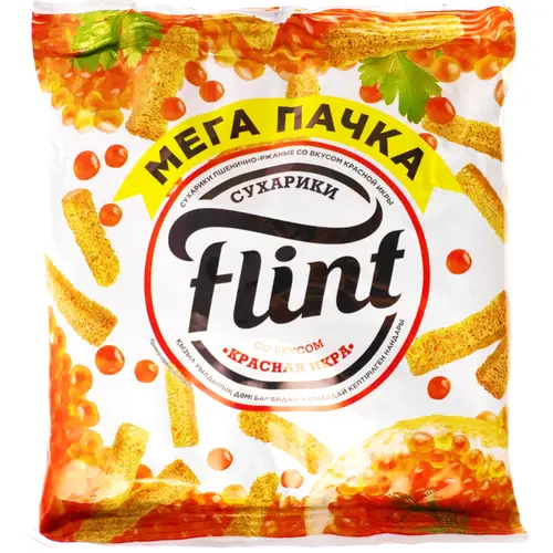 Сухарики пшенично-ржаные «Flint» со вкусом красной икры, 100 г