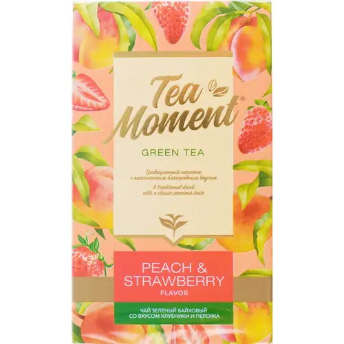 Чай зеленый «Tea Moment» клубника и персик, 100 г