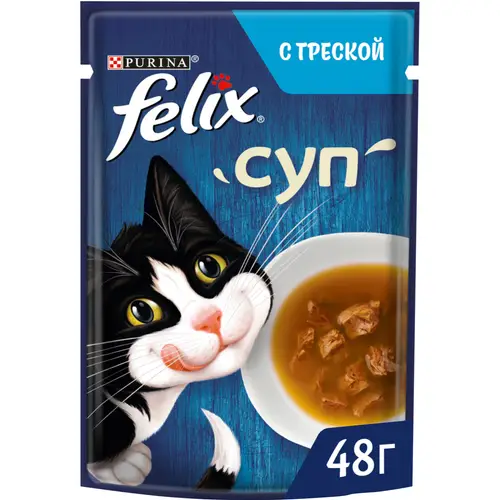 Корм для кошек «Felix» Суп с треской, 48 г