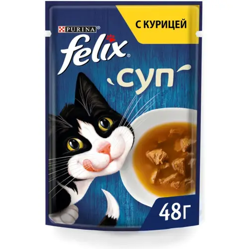 Корм для кошек «Felix» Суп с курицей, 48 г