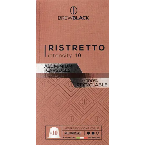 Кофе в капсулах «Carraro» Brew Black Ristretto, 10х5.5 г