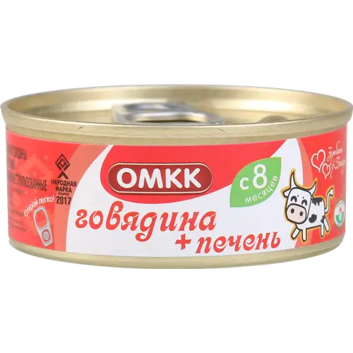 Консервы мясные «ОМКК» говядина с печенью, 100 г