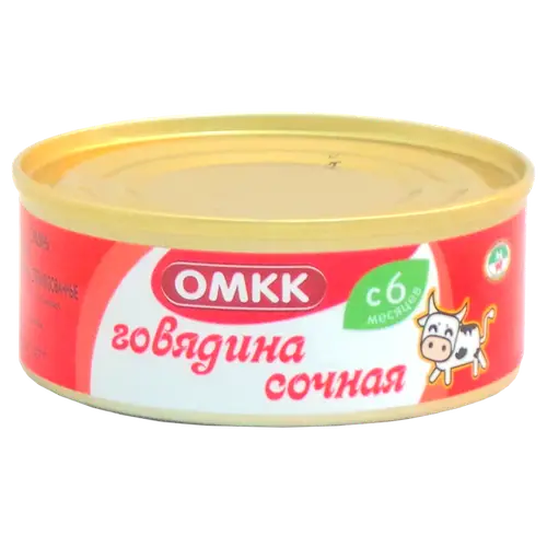 Консервы мясные «ОМКК» говядина сочная, 100 г