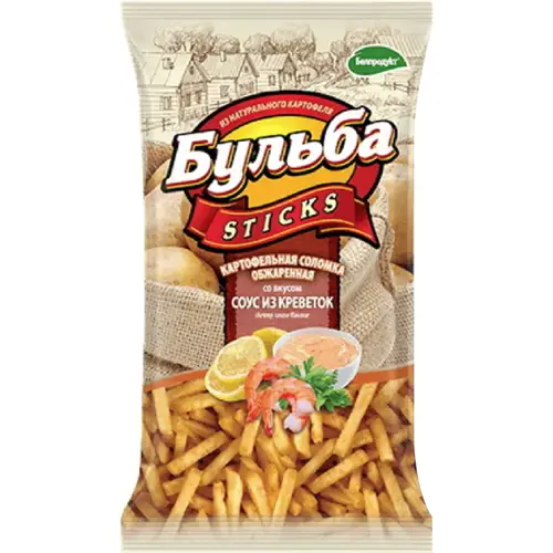 Соломка картофельная «Буль­ба» Sticks, со­лом­ка, со вкусом соуса из креветок, 75 г