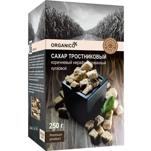 Сахар тростниковый «Organico» кусковой, 250 г