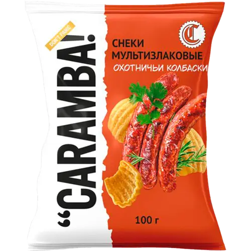 Снеки мультизлаковые «Caramba» со вкусом охотничьих колбасок, 100 г