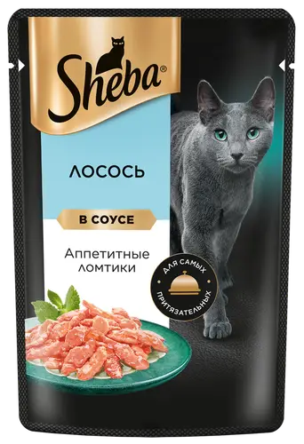 Влажный корм для кошек Sheba Ломтики в соусе с лососем, 75 г