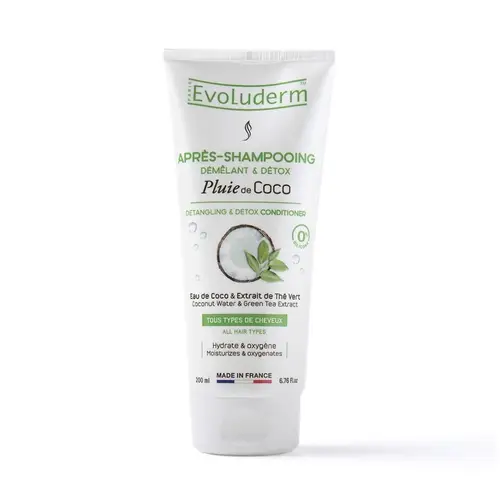 Кондиционер Evoluderm Pluie De Coco с кокосовой водой и зеленым чаем для всех типов волос 200мл, Франция