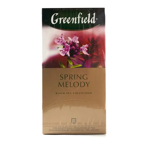 Чай черный Greenfield байховый Spring Melody с ароматом фруктов и душистых трав 25штх1.5г пакетированный, Россия