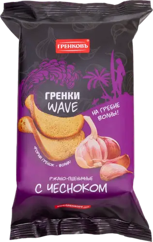 Гренки Гренковъ Wave ржано-пшеничные с чесноком