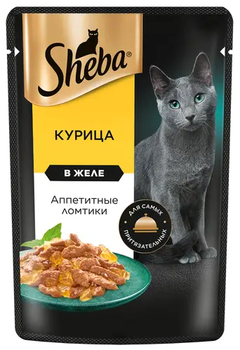 Влажный корм для кошек Sheba Ломтики в желе с курицей 75г