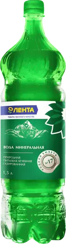 Вода минеральная ЛЕНТА №17 Родной Бюветъ лечебная газированная, 1.5л